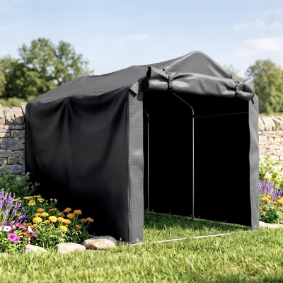 Outsunny Abri de Jardin Métal 2x1,6m Gris Foncé UV Imperméable