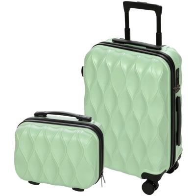 HOMCOM 2-Piece Luggage Set, ABS Hard Shell Carry On Suitcase Set with TSA Lock, Spinner Wheels, 12/20 inch, Green