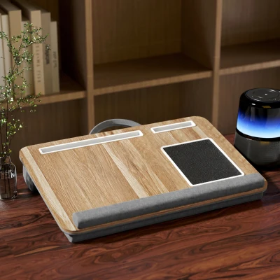 HOMCOM Support Portable Lit avec Fente Tablette et Repose-Poignet