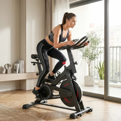 SPORTNOW Cyclette da Casa con Resistenza Magnetica, Nero