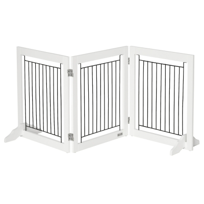 PawHut Foldable Pet Gate 3 Panels White