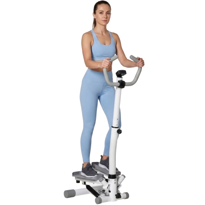 HOMCOM Adjustable Twist Stepper Fitness Machine White/Grey