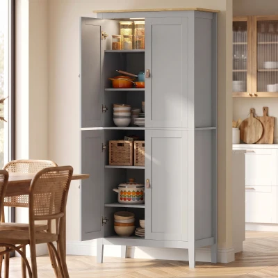 HOMCOM Pantry Cupboard Motion Sensor LED Light Grey