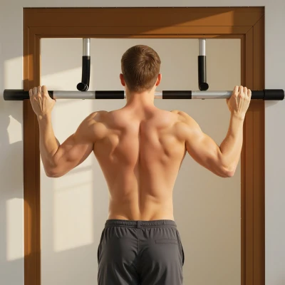 HOMCOM Doorway Pull-Up Bar Grey for Upper Body Workout