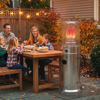 Outsunny Gas Patio Heater Stainless Steel Portable 13kW Silver