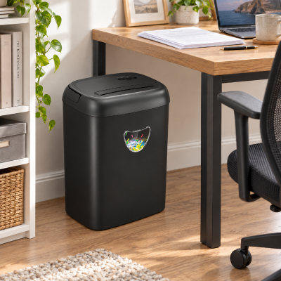 Practical Paper Shredder with P4 Privacy Level and Anti-Jam Function, 36L x 25W x 47H cm, Black
