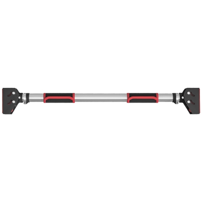 SPORTNOW Verstelbare Optrekstang voor Deurkozijnen, zonder Boren, Staal, tot 200 kg, 75-92 x 10 x 7 cm, Zwart/Rood