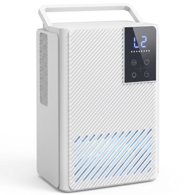 HOMCOM Small Dehumidifier 400mL LED Timer Home White