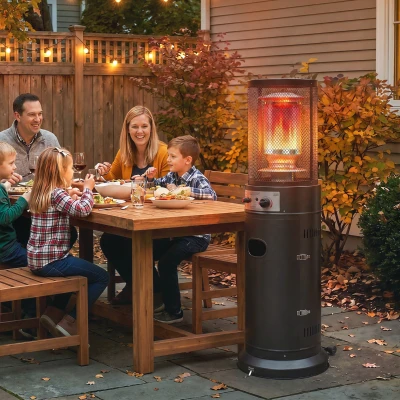 Outsunny Gas Patio Heater Portable Propane 11kW Mesh Black