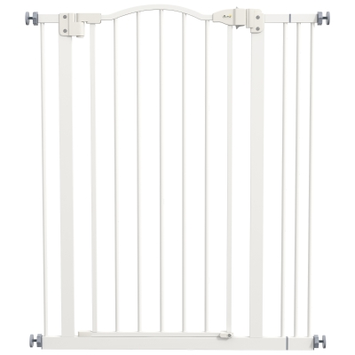 PawHut Metal Folding Dog Gate 74-87cm White