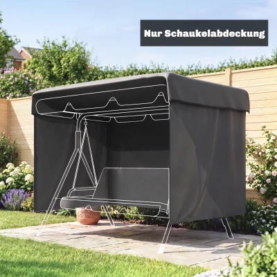Outsunny Gartenmöbelabdeckung Abdeckung Schutzhülle für Outdoor-Möbel, 215 cm x 155 cm x 150 cm, Dunkelgrau
