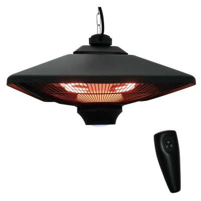 Outsunny Patio Heater 2000W Waterproof Black with Remote