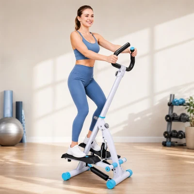 HOMCOM Stepper Fitness Machine w/ Handle White