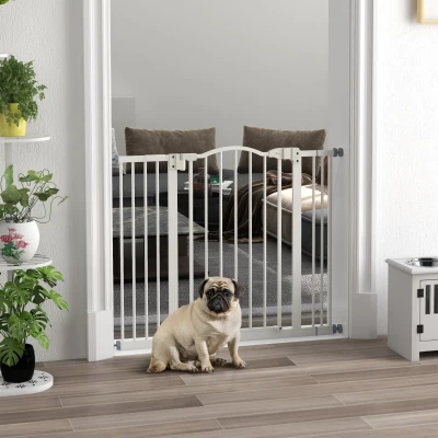 Poartă extensibilă pentru câini, 74-100 cm, alb