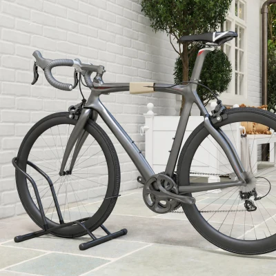 SPORTNOW Fietsstandaard van staal voor fietsen, vrijstaand, geschikt voor banden tot 85 mm, 59 x 41 x 38 cm, zwart