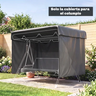 Outsunny Funda Protectora Impermeable para Balancín de Jardín 3 Plazas con Cremallera Antipolvo y Antiviento 215x155x150 cm