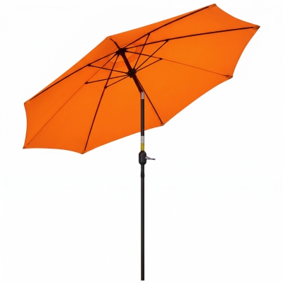 Outsunny 2.6M Patio Parasol Aluminium Orange Canopy