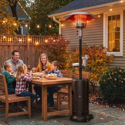 Outsunny Gas Patio Heater 13kW Table Tray Portable Brown