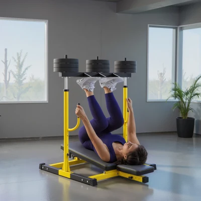 SPORTNOW Vertical Leg Press Machine Olympic Plate Yellow