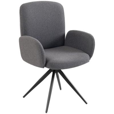 HOMCOM Swivel Accent Chair Upholstered Linen Living Room Grey
