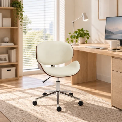 Vinsetto Chaise Bureau Pivotante Vintage Hauteur Réglable 53x53x87cm
