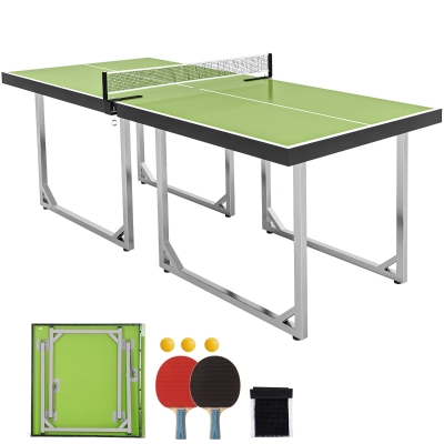HOMCOM Mini Table Tennis Table Folding 182cm Green