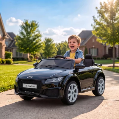 AIYAPLAY Audi TT RS Ride On Car 12V Remote Dual Motor Black