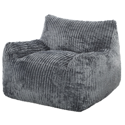 HOMCOM Vloerfauteuil voor volwassenen, grote cloud lounge zonder frame, met rugsteun en armleuningen, geen montage, grijs