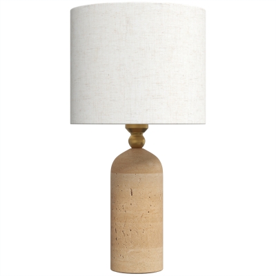 HOMCOM Vintage tafellamp E27 met stoffen kap en snoerschakelaar, 48 cm, beige