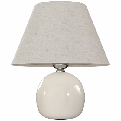 HOMCOM Lámpara de Mesa Vintage Lámpara de Mesita de Noche con Base de Cerámica Pantalla de Lino Interruptor Basculante Crema