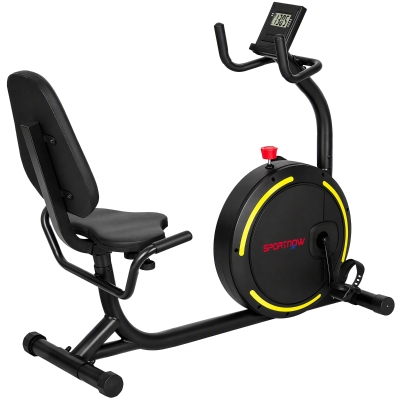 SPORTNOW Recumbent Exercise Bike Magnetic Resistance Home Black