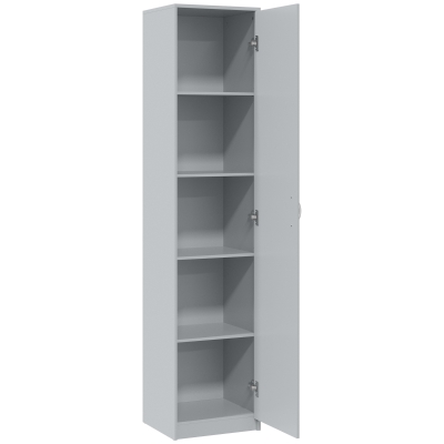 HOMCOM Küchenschrank, 5-Ebenen-Aufbewahrungsschrank, verstellbare Regale, für Wohnzimmer, Küche, Vorratskammer, Holz, Grau