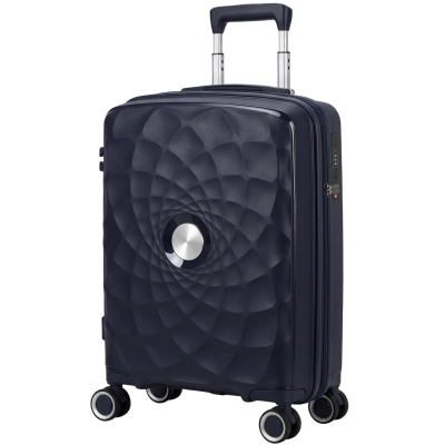 HOMCOM Maleta de Cabina 18" Ligera y Rígida con Puerto USB Cerradura TSA y 4 Ruedas Dobles Giratorias Azul