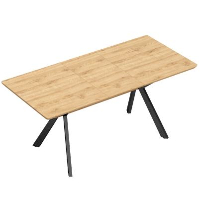 HOMCOM Mesa de Comedor Extensible 4-6 Personas Mesa de Cocina 130-170x80x76 cm Roble y Negro