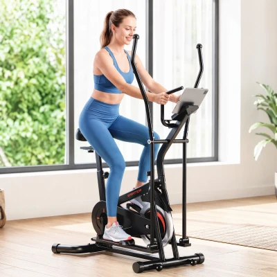 SPORTNOW Elliptical Cross Trainer Adjustable Seat LCD Home Black