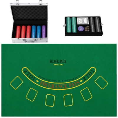 SPORTNOW Mallette Poker 500 Jetons Alu Argenté 31x17x11,5cm