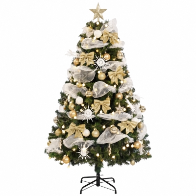 HOMCOM Albero di Natale 180cm con 200 Luci LED Bianco Caldo