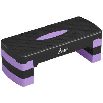 SPORTNOW Stepper Fitness 3 Niveaux Réglable 68x29x20cm Bleu