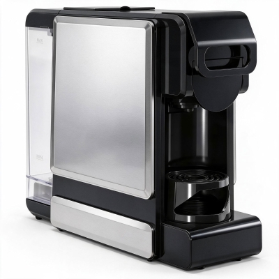 HOMCOM Máquina de Café Expresso 19 Bar Semiautomática com Depósito de Água Amovível 1 L para Cápsulas e Café Moído Preta