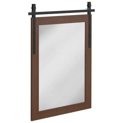 HOMCOM Rectangle Wall Mirror 110x66cm Farmhouse Dark Brown