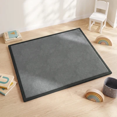 AIYAPLAY Tapis de Jeu 180x150x3cm Flanelle Mousse Gris Imperméable