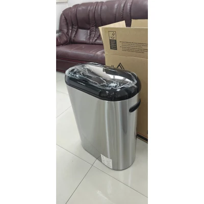 HOMCOM Automatischer Mülleimer Küche mit Infrarot-Bewegungssensor, Sensor Mülleimer 50L in Silber