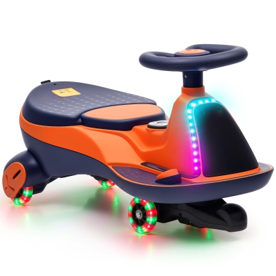 AIYAPLAY Elektrische Kinderauto 12V 2-in-1 Loopauto met Lithium-accu, 2 Motoren, RGB-verlichting, Pedaal, Muziek en 360° Sturing