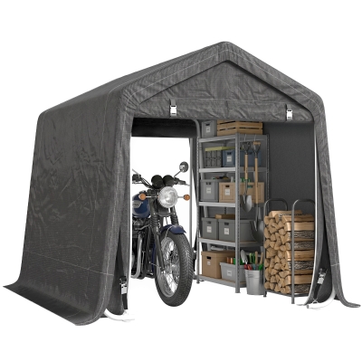 Outsunny Outdoor Equipment Shed 9x7.5ft Dark Grey