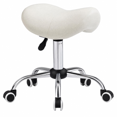 HOMCOM Sgabello a sella 52cm x 53cm x 49-61cm Crema