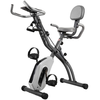 SPORTNOW Folding Exercise Bike 8-Level Magnetic LCD Grey