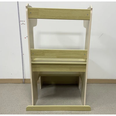 AIYAPLAY Torre de Aprendizaje Montessori Infantil Diseño de Jirafa de Madera con 2 Escalones Anchos Barandilla 3-8 Años Amarillo
