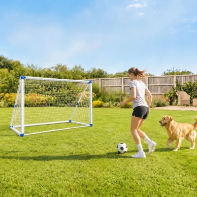 SPORTNOW Porta da Calcio Pieghevole, 183x130 cm Pallone in PVC