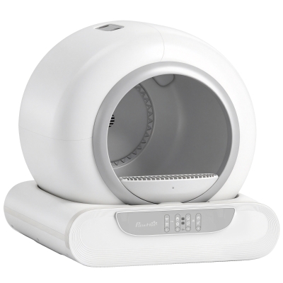 PawHut Arenero Gatos Autolimpiable 65L Control APP sin Olores Antifugas Sensores de Seguridad Entrada Baja Bolsas de Basura