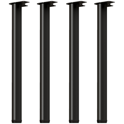HOMCOM Set 4 Gambe per Tavolo in Metallo, 73x6x6 cm, Nero